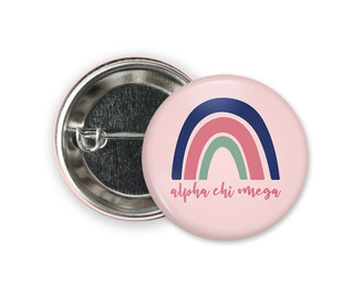 Alpha Chi Omega Rainbow Button