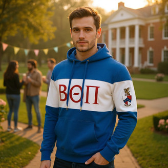 Beta Theta Pi Ivy League Hoodie W Crest On Left Sleeve
