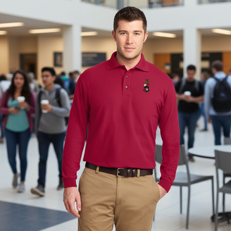 DISCOUNT-Beta Theta Pi Emblem Long Sleeve Polo