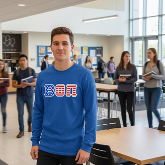 DISCOUNT-Beta Theta Pi Greek Letter American Flag long sleeve tee