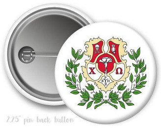 Greekgear Chi Omega Color Crest - Shield Button 