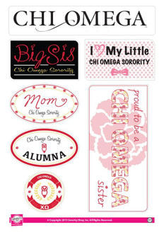 Chi Omega Family Sticker Sheet