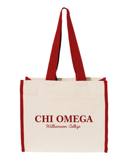 Chi Omega Tote with Contrast-Color Handles