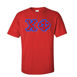  Chi Phi Fraternity Crest - Shield Twill Letter Tee 