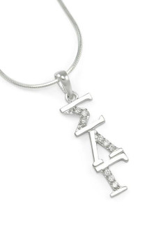 TCS Sigma Lambda Gamma Sterling Silver Lavaliere set with Lab-Created Diamonds 