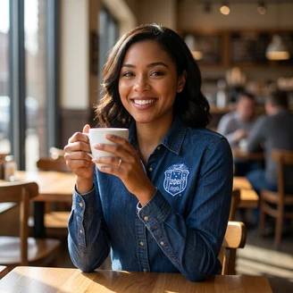 Zeta Phi Beta Crest Denim Shirt