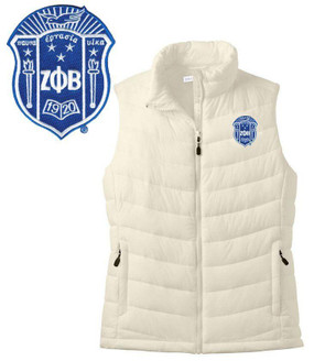  Zeta Phi Beta Crest Patch Ladies Mission Puffy Vest 