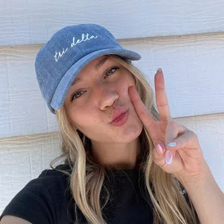 Delta Delta Delta Corduroy Baseball Hats
