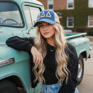 Delta Delta Delta Distressed Trucker Hat