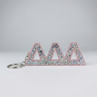 Delta Delta Delta Glitter Keychain