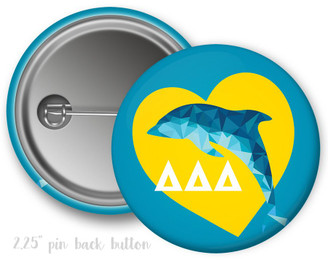 Delta Delta Delta Heart Mascot Button