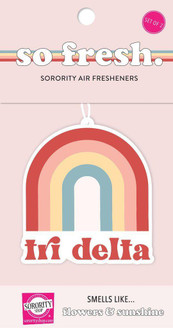 Sorority Shop Delta Delta Delta Rainbow Retro Air Freshener - Flowers & Sunshine Scent 