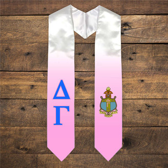 Delta Gamma Extra Fancy Simple Greek Graduation Stole W Crest