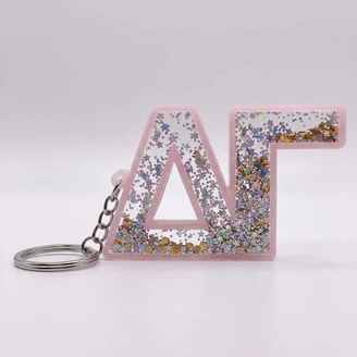 Delta Gamma Glitter Keychain
