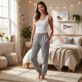 Delta Gamma Lettered Joggers (3" Letters)