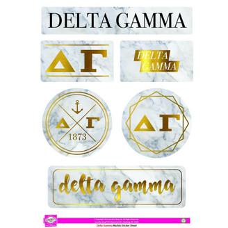Sorority Shop Delta Gamma Marble Sticker Sheet 