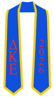 Delta Kappa Epsilon Graduation Sash Stole w/ Year