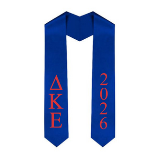 Delta Kappa Epsilon Greek Lettered Graduation Sash Stole With Year - Best Value