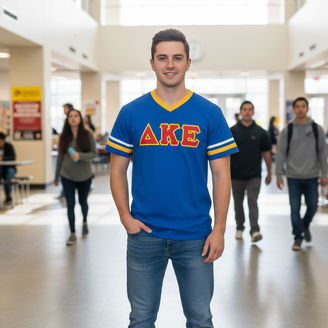 DISCOUNT-Delta Kappa Epsilon Jersey With Greek Applique Letters