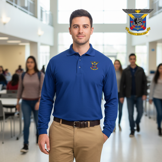 DISCOUNT-Delta Kappa Epsilon Emblem Long Sleeve Polo