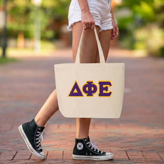 DISCOUNT- Delta Phi Epsilon Lettered Tote Bag - Best Value