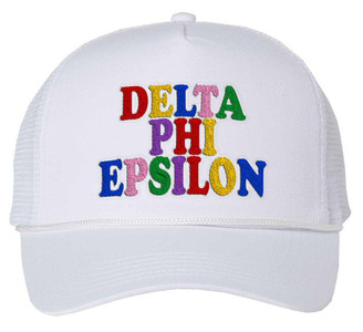  Delta Phi Epsilon Rainbow Trucker Hat 