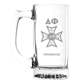 Delta Phi Glass Engraved 25 Ounce Mug