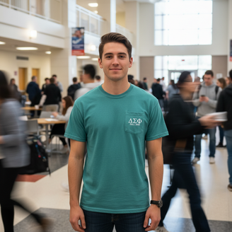 Delta Sigma Phi Greek Letter Comfort Colors Pocket Tee