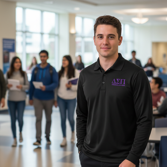 Delta Sigma Pi-World Famous Long Sleeve Dry Fit Polo