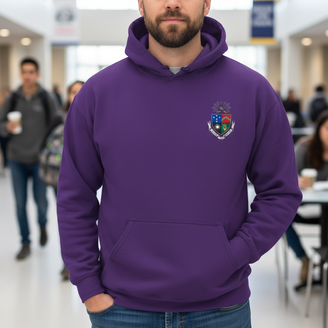 DISCOUNT-Delta Tau Delta Crest - Shield Emblem Hooded Sweatshirt