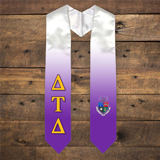 Delta Tau Delta Extra Fancy Simple Greek Graduation Stole W Crest