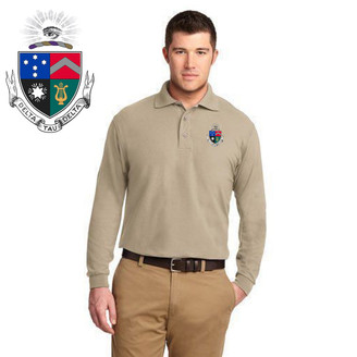 DISCOUNT-Delta Tau Delta Emblem Long Sleeve Polo