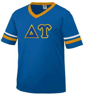  DISCOUNT-Delta Upsilon Jersey With Greek Applique Letters 