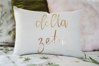 Sorority Shop Delta Zeta Gold Imprint Throw Pillow 