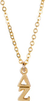 Delta Zeta 22 k Yellow Gold Plated Lavaliere Necklace - ON SALE!