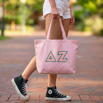 DISCOUNT- Delta Zeta Lettered Tote Bag - Best Value