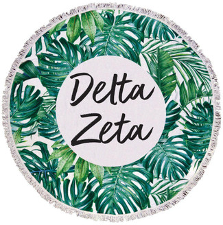 Sorority Shop Delta Zeta Palm Leaf Fringe Towel Blanket 