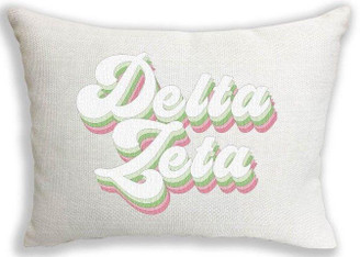 Sorority Shop Delta Zeta Retro Throw Pillow 