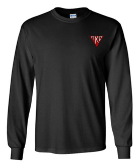 DISCOUNT-Tau Kappa Epsilon Fraternity House Plate Triangle Longsleeve Tee 