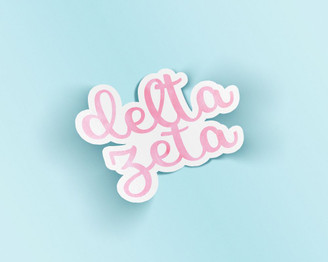 Delta Zeta Watercolor Script Sticker Sticker