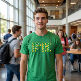 FARMHOUSE Fraternity Crest - Shield Twill Letter Tee