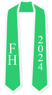 DISCOUNT-FARMHOUSE Greek 2 Tone Lettered Graduation Sash Stole w/ Year