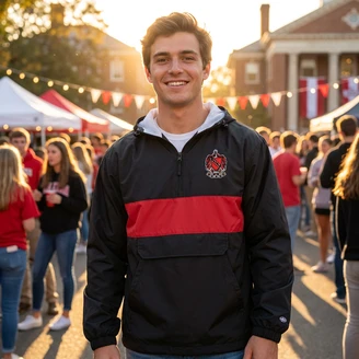 Fraternity & Sorority Greek Emblem Windbreaker Pullover