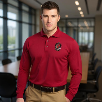 DISCOUNT-Fraternity & Sorority Greek Emblem Long Sleeve Polo