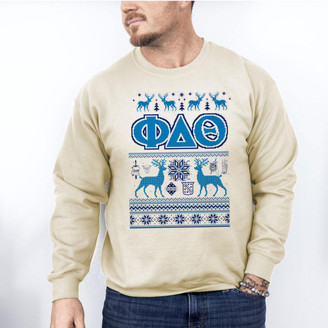 Printify Fraternity & Sorority Ugly Christmas Sweater Crewneck Sweatshirt 