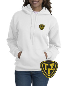 DISCOUNT-Gamma Iota Sigma Crest - Shield Emblem Hooded Sweatshirt