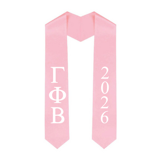 Gamma Phi Beta Greek Lettered Graduation Sash Stole With Year - Best Value