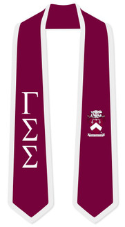 DISCOUNT-Gamma Sigma Sigma Greek 2 Tone Lettered Graduation Sash Stole