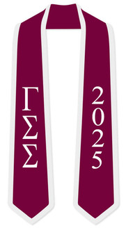  Gamma Sigma Sigma Graduation Sash Stole w/ Year 