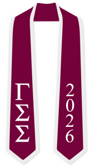 Gamma Sigma Sigma Graduation Sash Stole w/ Year